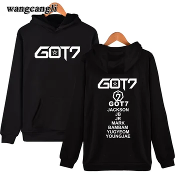 KPOP GOT7 Bahar sonbahar moda tişörtü hoodies erkek / kadın k-pop got7 baskılı hoodie kazak hip hop moda Ceket ceket