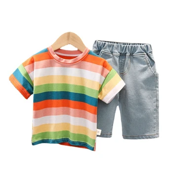 Yaz Çocuk Moda Giyim Bebek Erkek Kız Karikatür T Shirt Şort 2 adet / takım Çocuk Bebek Giyim Toddler gündelik spor giyim