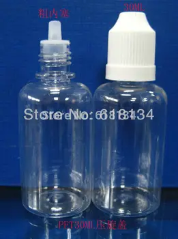 Toptan Ücretsiz kargo fedex, 30 ml 2000/lot çocukların açamayacağı PET şişe, plastik şişe, damlalık şişe E-sigara 15
