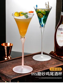 Yaratıcı cam kokteyl bardakları kişiselleştirilmiş kombinasyonu bar martini bardağı net kırmızı kadeh seti şampanya kadehi 2