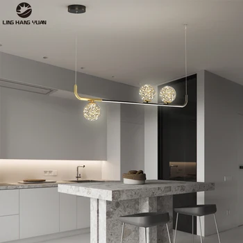 Iskandinav Modern LED kolye ışık Akrilik Abajur Avize Kolye Lamba Oturma odası Yemek odası Mutfak Asılı lamba ışığı 6