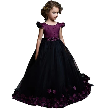 fantezi küçük kız elbise uzun kabarık çocuk topu kıyafeti vestido de fiesta nina menina robe petite fille güzel elbise kızlar için 6