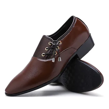 Erkek Iş Sivri Burun PU deri rahat ayakkabılar Erkek Yeni Marka Moda Nefes Rahat Loafer'lar Düşük topuk Zarif Eğlence Ayakkabı 8