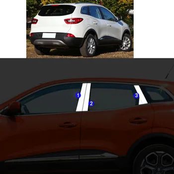Araba Sticker Garnitür Ayağı Pencere Orta Şerit Trim Çerçeve Davlumbaz Renault Kadjar 2016 2017 İçin 2018 2019 2020 2021 7