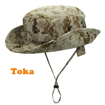 Erkek balıkçılık şapkası Tuval Nefes Şapka Unisex Yüz Şapka Ayarlanabilir İpli Yürüyüş Yürüyüş Taktik Avcılık Multicam AOR1 Kapaklar 8