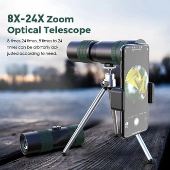 TOKOHANSUN 8-24x30 Zoom Telefoto teleskop lensi Monoküler Uzun Menzilli Katlanabilir Tele telefon lensler telefonları Avcılık Kamp 19