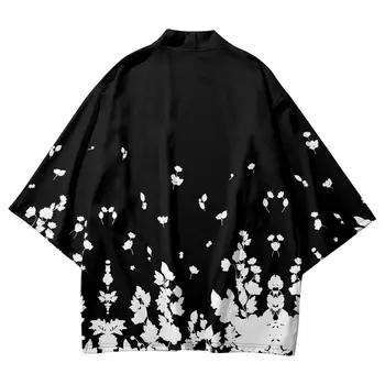 Japon Rahat Plaj Yukata Giyim Cosplay Hırka Gömlek Moda Çiçek Baskı Geleneksel Haori Kadın Erkek Kimono 2022 6