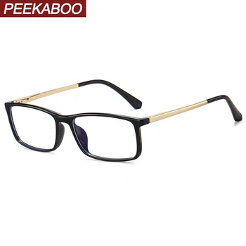 Peekaboo TR90 anti mavi ışık filtresi gözlük erkek şeffaf lens bilgisayar kare gözlük çerçevesi erkekler için bahar menteşe yüksek kalite 13