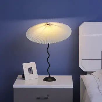 Retro Amerikan minimalist İskandinav pilili retro demir masa lambası orta antik konuk seramik karo yatak odası oturma odası 14