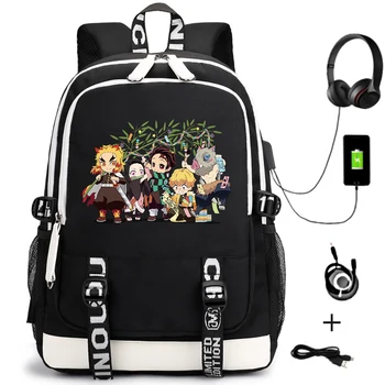 Unisex iblis avcısı Tasarım Sırt Çantası Okul gençler için çanta Rahat Karikatür USB dizüstü bilgisayar seyahat Omuz Çantaları Fermuar Gizli Sakli konusmalar 15
