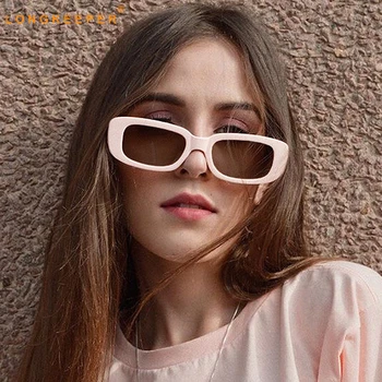2020 Dikdörtgen Güneş Gözlüğü Kadın Erkek Moda Marka Küçük Kare güneş gözlüğü Bayanlar Vintage Siyah Tonları Lunette De Soleil Femme