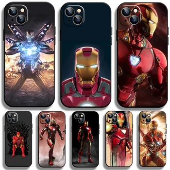 Marvel Demir Adam Kılıf Apple iPhone 14 13 12 11 Pro Max Mini XS Max X XR 7 8 Artı SE2020 TPU Siyah Telefon Kapak Coque Çekirdek Çapa 4