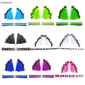 Leosoxs 36 adet / grup Patlayıcı Akrilik Sivri Kulak UV Segment Kulak Amplifikatör Seti Kulak Genişletici Delinme Kombinasyonu 7