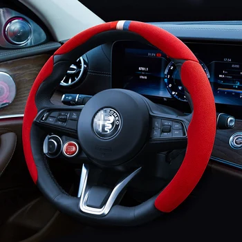 Segment direksiyon kılıfı İçin Uygun Alfa Romeo Giulia Stelvio Araba İç Aksesuarları Styling Modifiye 19