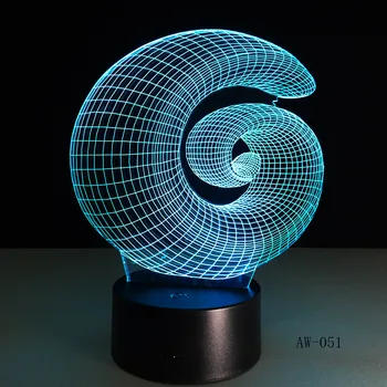 Soyut 3D Lamba LED NightLight ışık Akrilik lamba Atmosfer Masa Masa Dekorasyon Lamba Yenilik Kapalı Dekor Aydınlatma AW-051 16