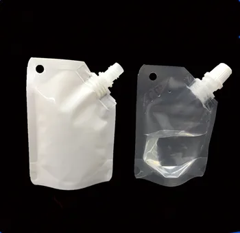 50 ml Stand Up İçme Paketi Şeffaf Pout Çanta Beyaz Doypack Emzik Kese Çanta İçecek Süt İçin 200 adet / grup Ücretsiz kargo 3