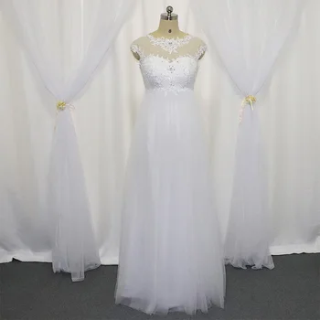 Ucuz Hamile düğün elbisesi es Gelin İçin 2019 Artı Boyutu Dantel düğün elbisesi Önlük Korse Geri Stokta Vestido de Noiva 12