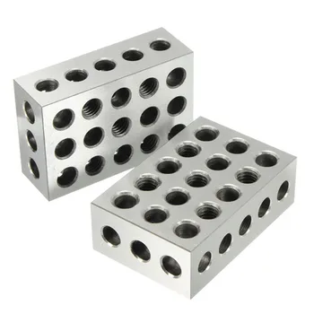 2 Adet 25x50x75mm sertleştirilmiş çelik Bloklar 23 Delik Paralel Sıkma Blok Torna Araçları Hassas 0.005 mm Takım Tezgahı için