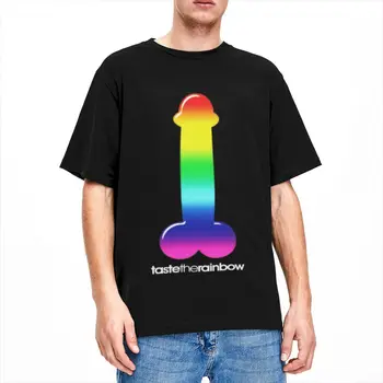 Gurur Eşcinsel Gömlek Aksesuarları Gökkuşağı Penis Dick Gömlek Saf pamuklu giysiler Mizah Kısa Kollu Yuvarlak Yaka Tee Tüm Mevsim T-Shirt 15