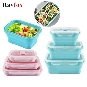 Mutfak Alet salata kutusu 350 ML Silikon yemek kabı Taşınabilir Kase Renkli Katlanır Gıda Salata Aracı Mutfak Aksesuarları Salata kutuları 8