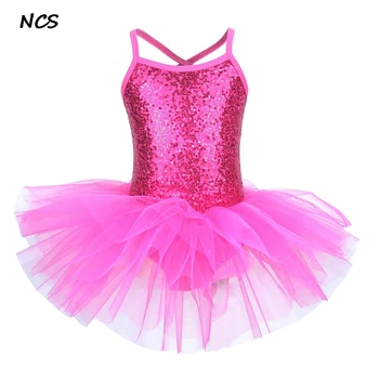 Yeni Balerin Peri Balo Parti Dans Çocuklar Tutu Elbise Payetli Çiçek Elbise Kız Dans Giyim Jimnastik Bale Leotard Kostümleri