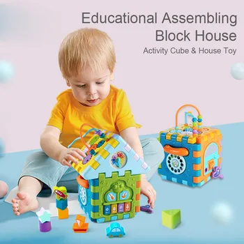 Renkli Geometrik CubeMusic Kutusu Oyuncak Bebek Matematik blok oyuncaklar Çocuklar İçin Eğitim Geliştirme Kutusu Unisex Oyuncaklar Hediye 17