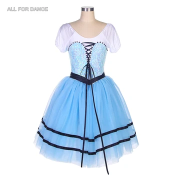 22067 Gökyüzü Mavi Spandex Korse Pullu Dantel Romantik Tül Etek Uzun Bale Tutu Kızlar ve Kadınlar İçin Performans Dans Elbise 10