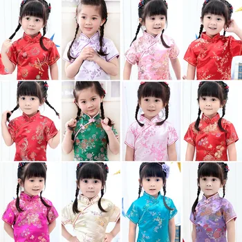 Kızlar Geleneksel Çin Qipao Cheongsam Elbise çocuk giysileri Elbise Doğrudan Satış 6