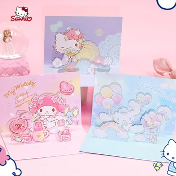 Kawaii Hello Kittys Cinnamoroll Benim Melody 3D Üç Boyutlu Tebrik Kartı Hediye Kartı Yaratıcı Hediye Karikatür Kart Doğum Günü Hediyeleri 1