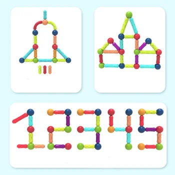 Manyetik Oluşturucu Blokları Tasarımcı Seti Mıknatıs Sopa Çubuk Yapı Taşları Oyuncak Çocuk Montessori eğitici oyuncak Erkek Kız İçin 15