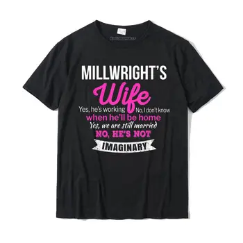 Millwright Eşi T-Shirt Hediye Komik Düğün Yıldönümü Tops Tees Moda Sokak Pamuk erkek Üst T-Shirt Parti 4