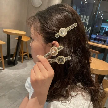 Saç aksesuarları tam elmas saç tokası inci kristal Liu sahil klip basit ıns Şen kadın moda kelime klip moda saç tokası 18