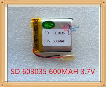 Litre enerji pil 3.7 V lityum polimer pil 603035 600 MAH MP3 MP4 MP5 GPS SD kaydedici