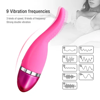 Sessiz Klitoris Titreşimli Dişi USB Şarj edilebilir için dil vibratör Kadınlar için Seks Oyuncakları Uyarıcı G-spot AV Masaj