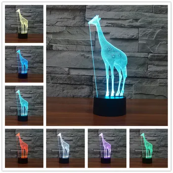 yeni renkli fil 3D lamba LED akrilik stereoskopik dokunmatik anahtarı görsel ışık hediye Gece Lambası Çocuklar İçin Led Gece Lambası 17