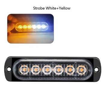 2 ADET Araba SUV kamyon LED ışıkları lambaları Sarı 6 LEDs 12 V-24 V Tehlike uyarı Flaş çakarlı lamba araba uyarı Strobe flaş ışığı 3
