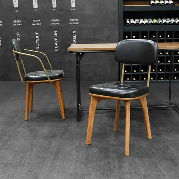 Iskandinav İskandinav Daire yemek sandalyeleri katı ahşap Ev sırtlı sandalye Tasarım Giyim Balkon Soyunma mutfak mobilyası LQQ116YH 5