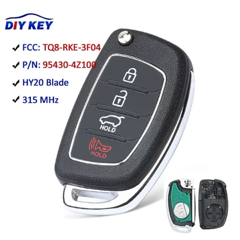 DIYKEY Çevirme Uzaktan Kumanda Araba Anahtarı 4 Düğmeler 315MHz ID46 Hyundai Santa Fe 2013 - 2017 için TQ8-RKE-3F04, 95430-4Z100, RKE-3F04 10