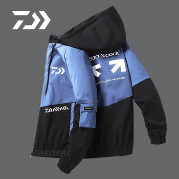 Kış Balıkçılık Ceketler Erkek Açık Spor Yürüyüş Giyim Windproof su Geçirmez 2021 Sonbahar Bisiklet Kapüşonlu Balıkçılık Elbise