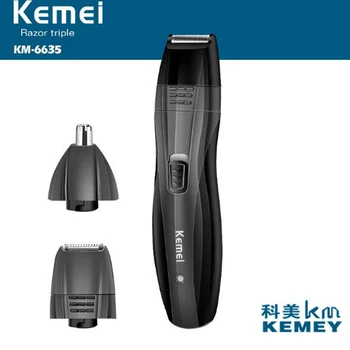 kemei elektrikli saç düzeltici KM-6635 3 in 1 akülü burun saç düzeltici sakal düzeltici elektrikli tıraş makinesi jilet şarj edilebilir 13