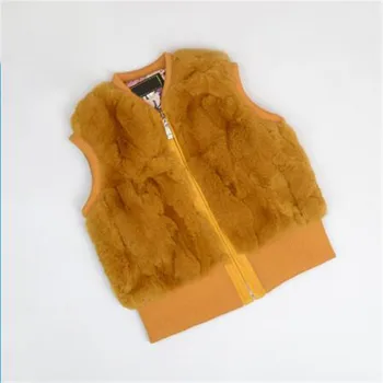 2020 Yeni Sonbahar Ve Kış çocuk giyim Gerçek Rex Tavşan Kürk Ceket Doğal Kürk Ceket, Erkek Ve Kız Çocuk Ceket Yelek 5