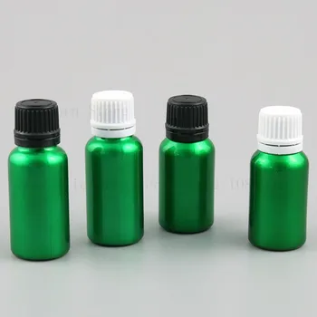 12 adet / grup Doldurulabilir Yeşil Boyalı uçucu yağ Şişesi e Sıvı Şişeler Konteynerler 15ml 20ml örnek şişesi Kapaklı ve Redüktör 18