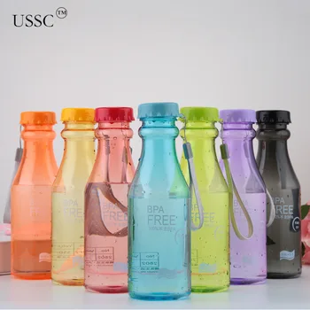 USSC 500 ML Büyük Kapasiteli Plastik Soda Fincan Taşınabilir Kırılmaz Yaratıcılık Renkli Parlak Mühürlü sızdırmaz Özelleştirilebilir HZ177