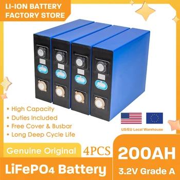 Lifepo4 200Ah şarj edilebilir pil 3.2 V Lityum Demir Fosfat Plastik Güneş Pilleri DIY Tekne golf arabası Güneş Enerjisi Depolama