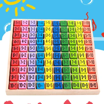 Bebek Ahşap Oyuncaklar 99 Çarpım Tablosu Matematik Oyuncak 10 * 10 Şekil Blokları Bebek Öğrenme Eğitim Montessori Hediyeler Oyuncak