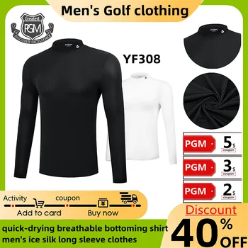 PGM Golf Giyim erkek Buz İpek Uzun Kollu Elbise Nefes Güneş Koruyucu Giyim Golf erkek Üst UV Koruma Hızlı Kuru Hızlı