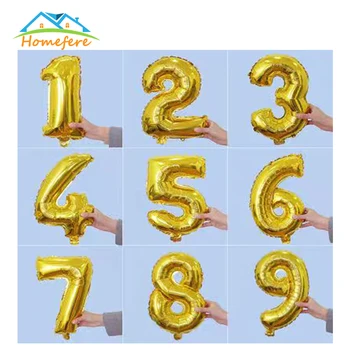 Numarası 0123456789 Folyo Balonlar Büyük helyum balonları Düğün Süslemeleri Ev Doğum Günü Partisi Dekorasyon Malzemeleri 5