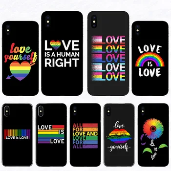 Aşk Aşk Gökkuşağı Sert Cep Kabuk İphone 12 Mini 13 11 Pro Max Xs Xr X arka kapak 7 8 Artı 6s SE 2020 telefon kılıfı Funda