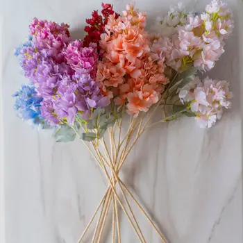 1 adet 3 kafaları ortanca yapay ipek çiçek düğün Parti ev dekorasyon sahte çiçek 15