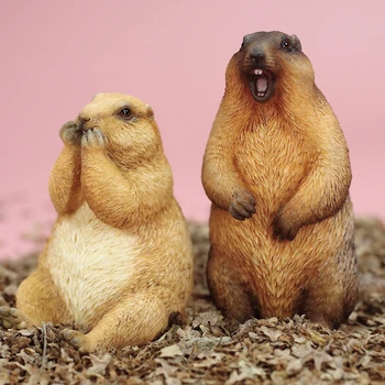 Mr. Z 1/6 Bağırma Marmota Kobay Groundhog Şekil Vahşi Hayvan Modeli Bjd Oyuncaklar Dekor Süsler Çocuk Yetişkinler Çocuklar için Noel Hediyesi 4